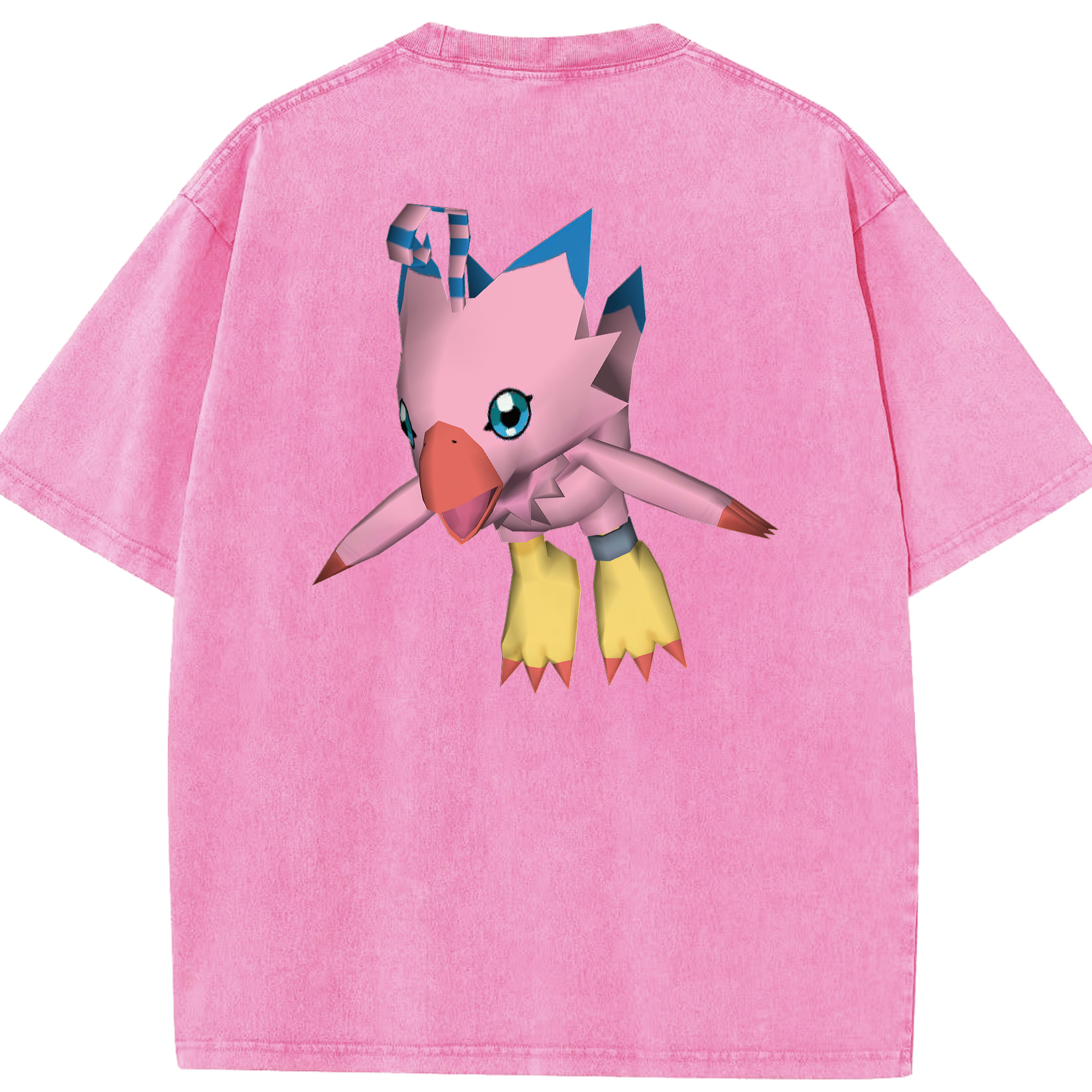（画像用） Digimon デジタルモンスター/デジモン 綿100% ヴィンテージ風 半袖Tシャツ（背面プリント）